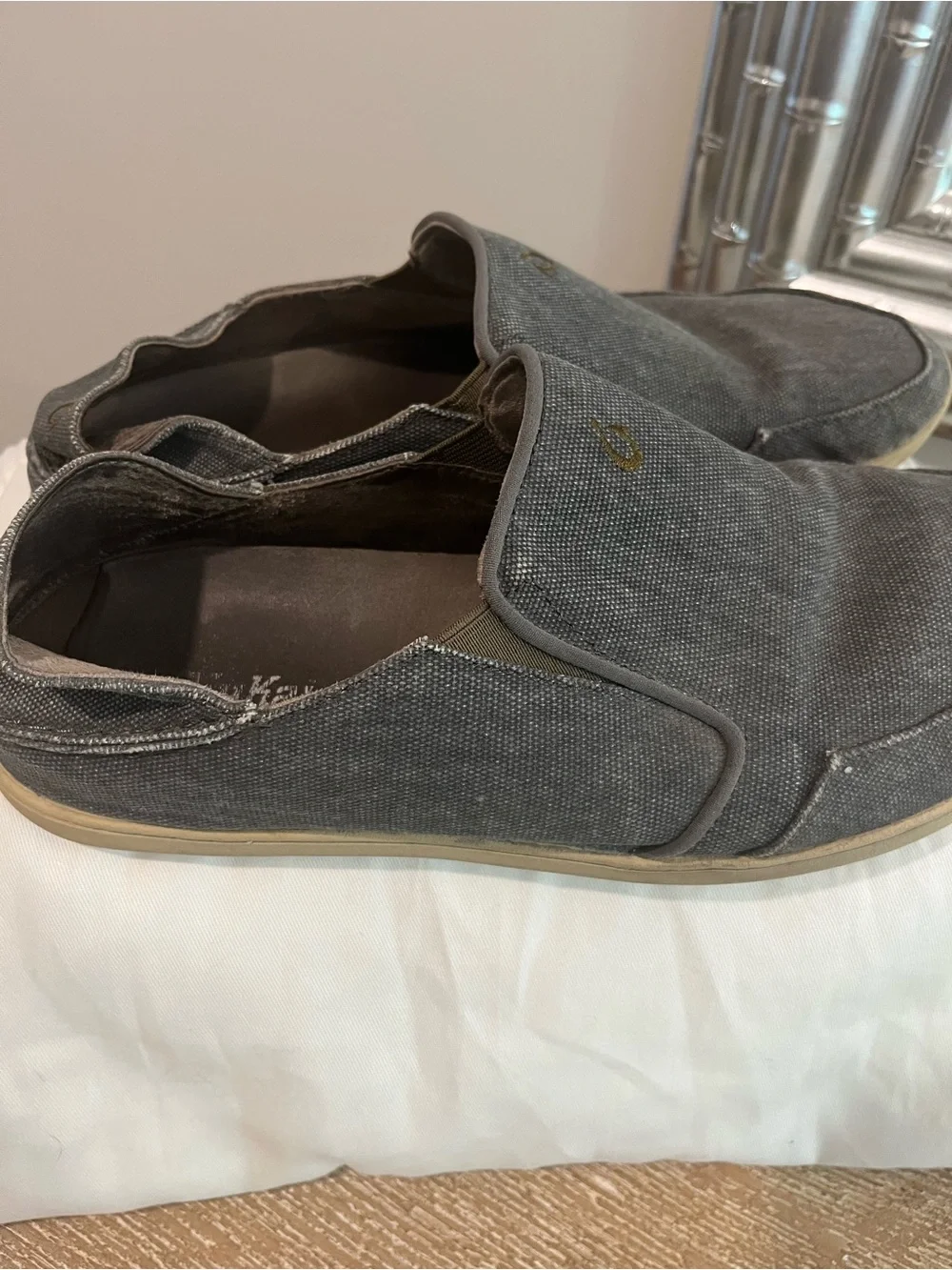 Olukai Men's Slip-On Canvas Casual Shoes in Dark Gray